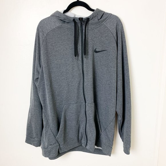 Men's Nike Dri-Fit Gray zip up training hoodie XXL - Picture 2 of 6